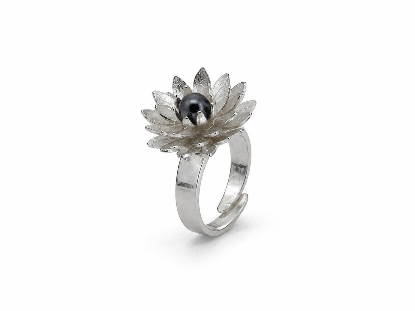 Ring med sten Lotusblomma