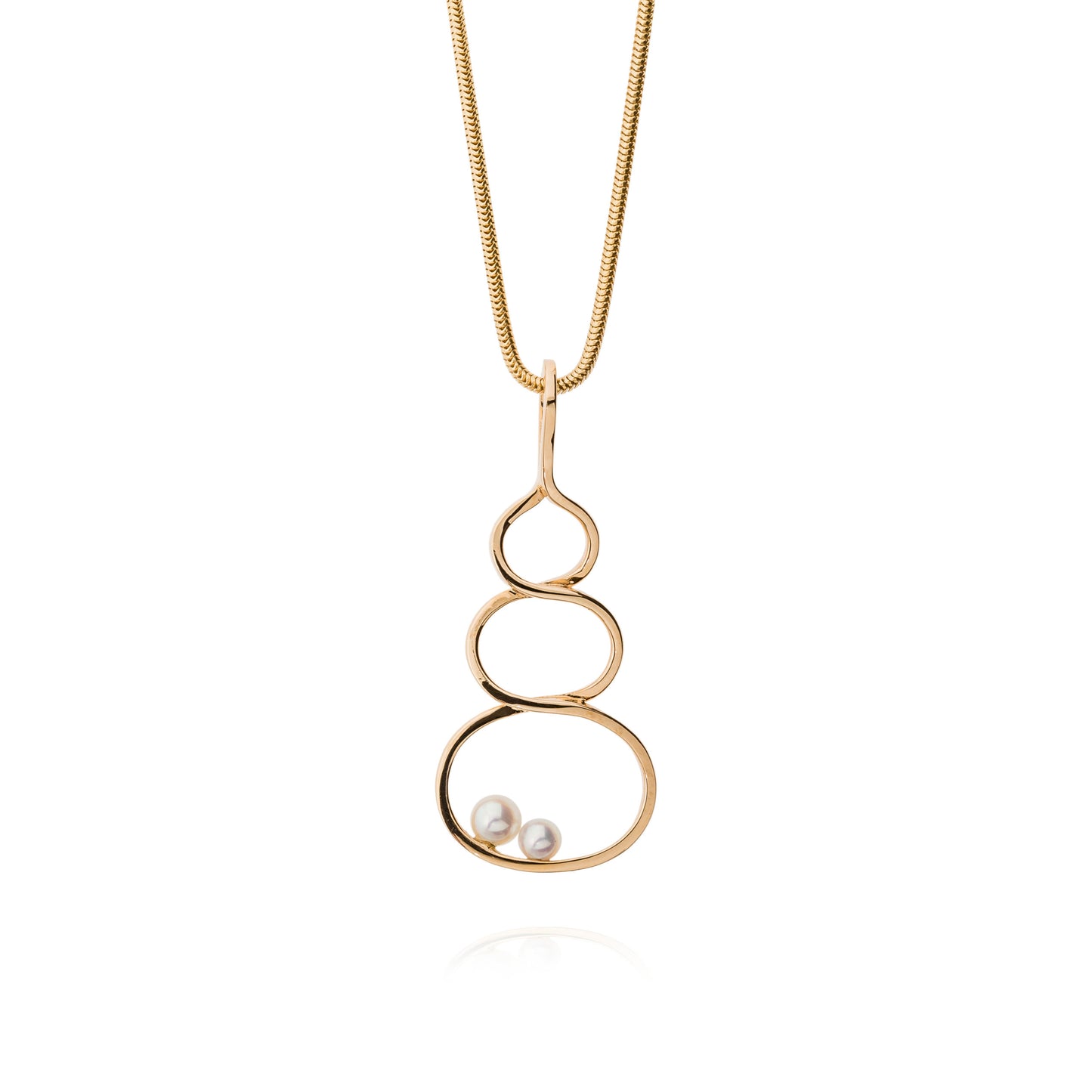 Eternity hänge rödguld med vita pärlor