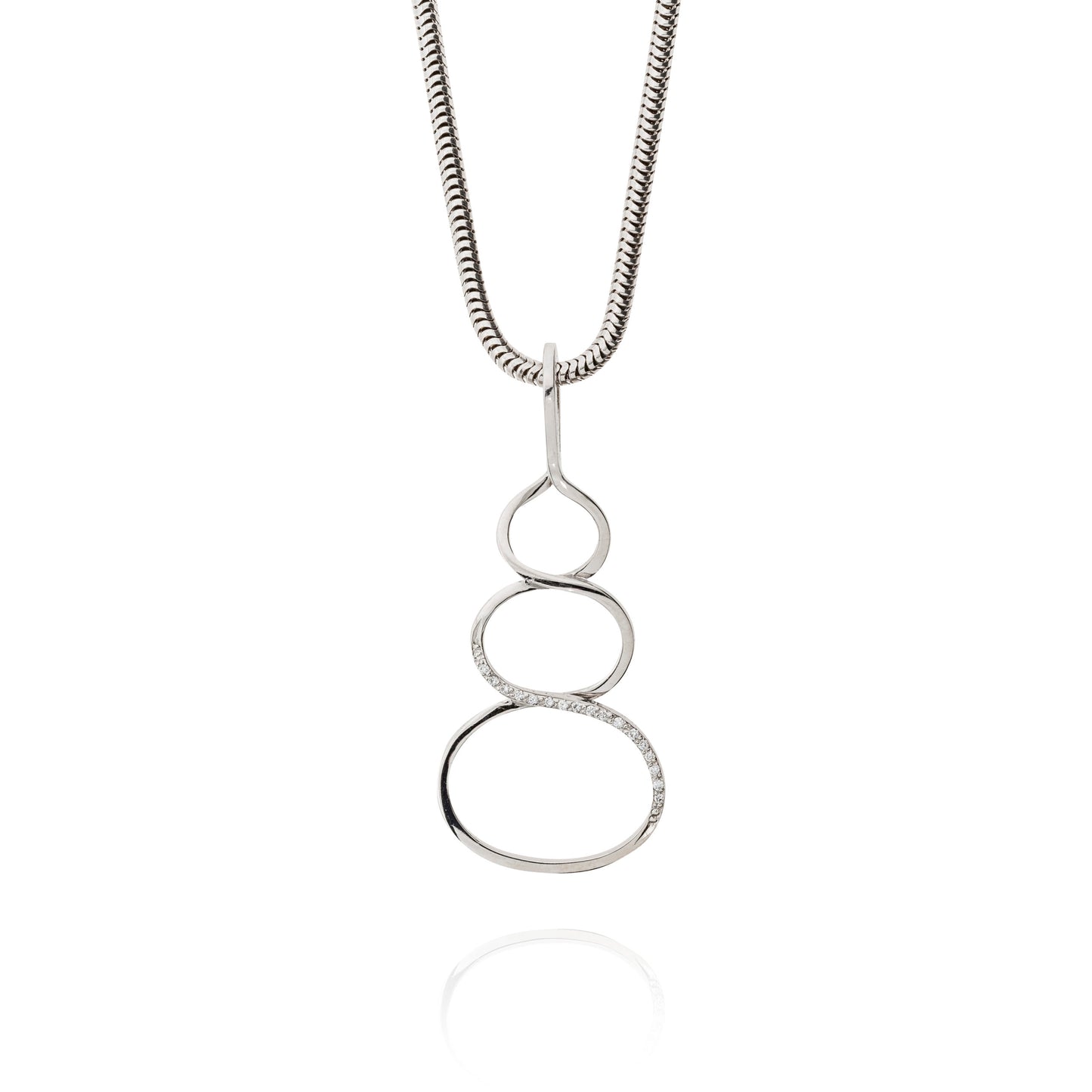 Eternity pendant white gold 0.12ct