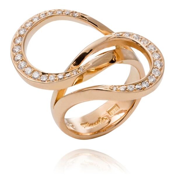 Eternity ring i rödguld (18K) med vita briljanter (0,55ct) (TWVVS)