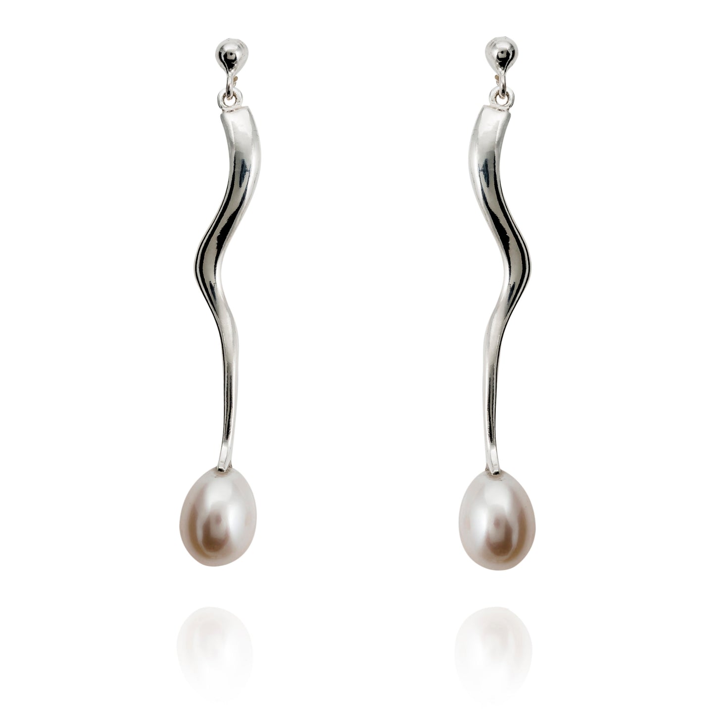 Lifeline long earrings silver glass beads