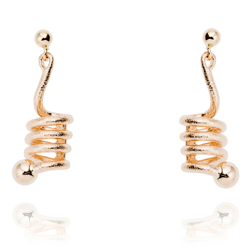 Tornado örhänge i guld med guldkulor