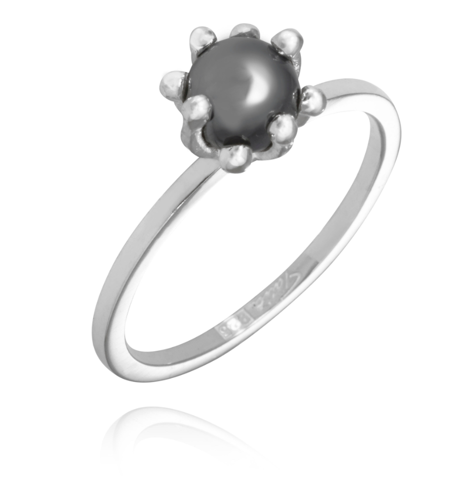 Pärlbur kombination 1 ring i guld med pärla 1 ring i silver med guldkula