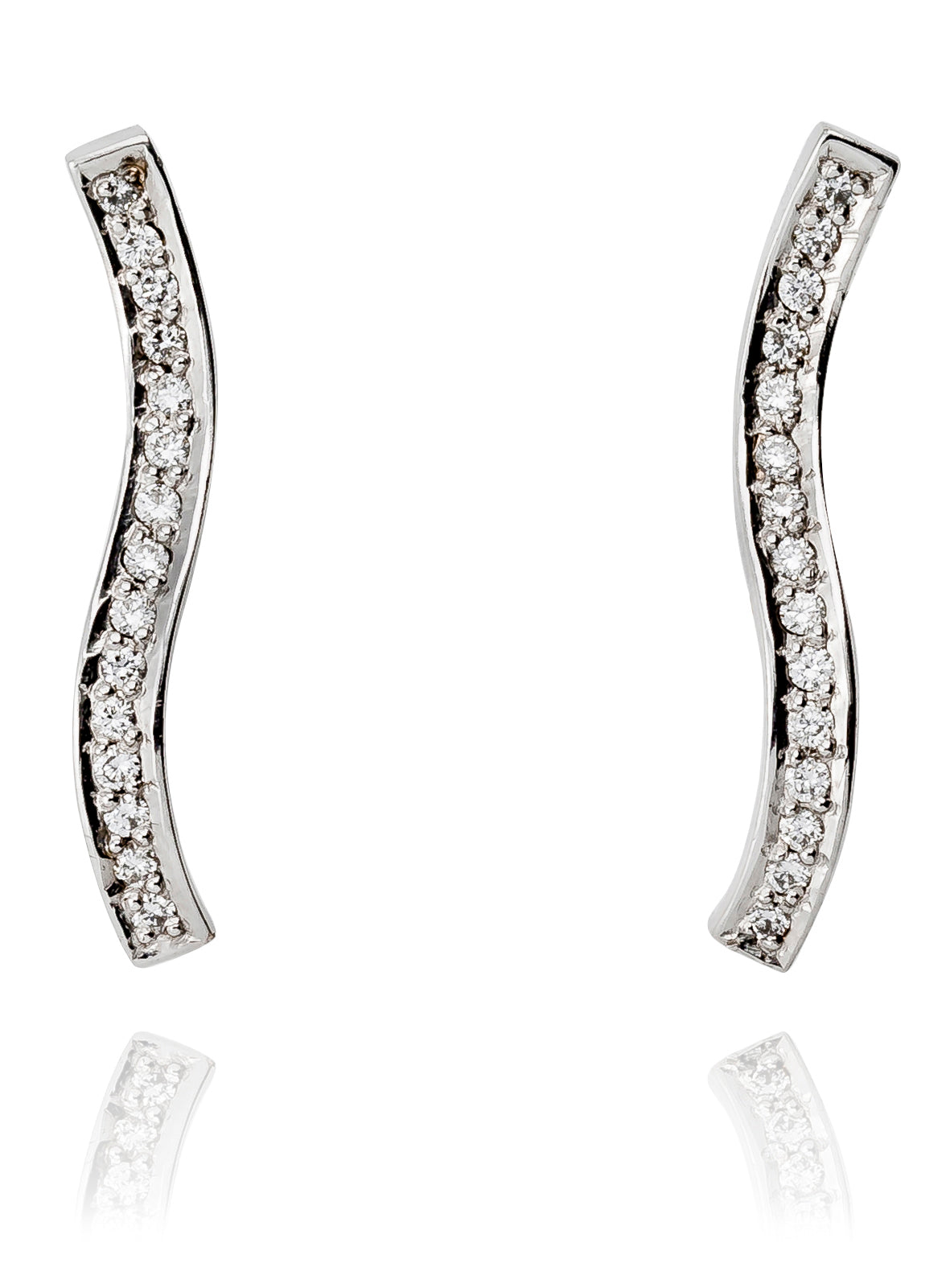 Waves earrings white gold 0.30ct