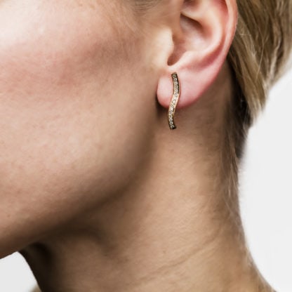 Waggle earrings red gold 0.30ct