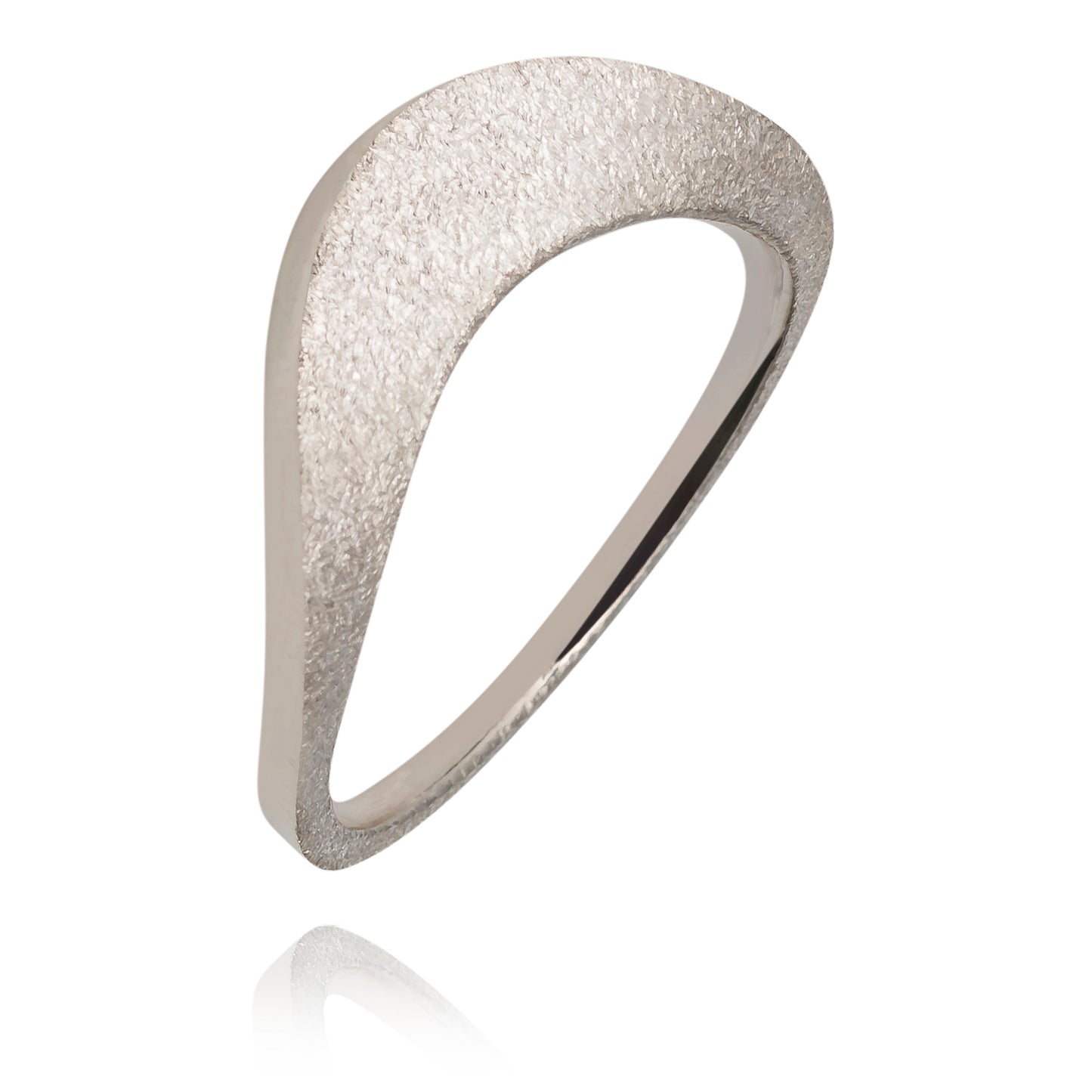 Waterfall ring matterad silver