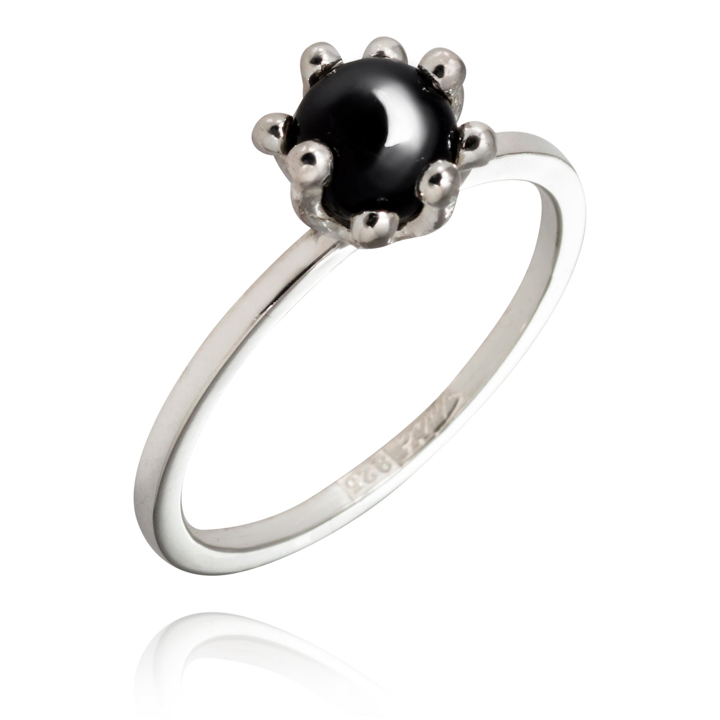 Pearl cage in silver with onyx