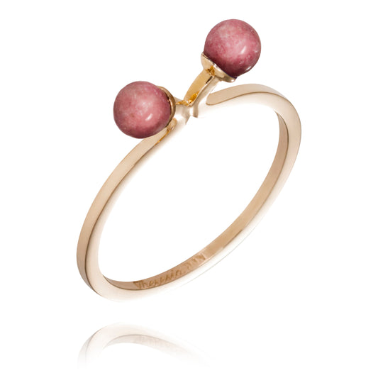 The Tale about the Rings 1 ring in gold with rhodonite