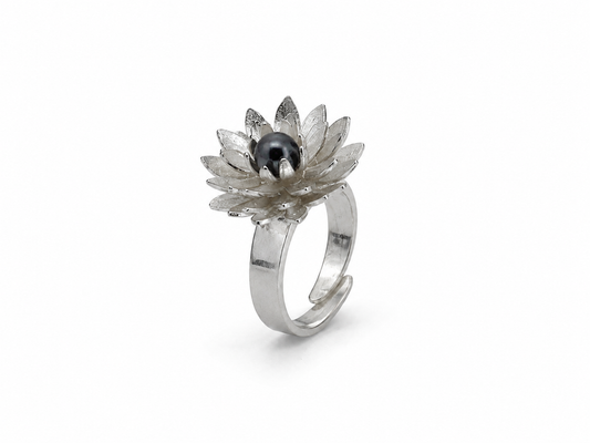 Ring med sten Lotusblomma