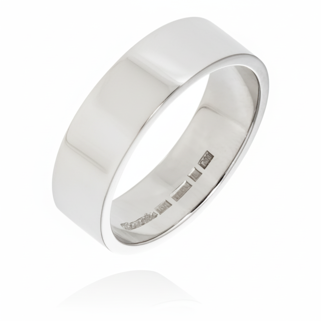 Vigselring i vitguld slät