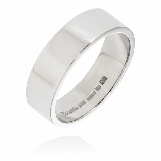 Vigselring i vitguld slät